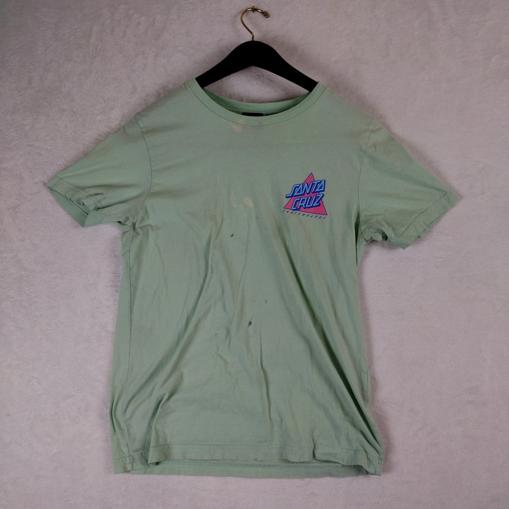 Santa Cruz Skateboards Mens Graphic T-Shirt Mint Green Small Logo Tee